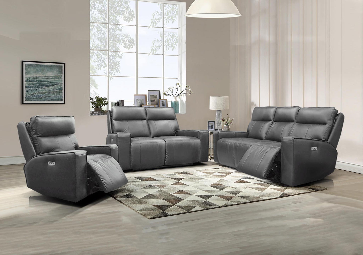 Electric power recliner sofa set deal ERSMZ66599943P-GRY