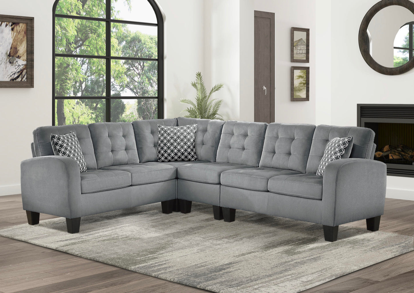 Sectional Fabric sofa set deal SFSMZ4658202GRYSS