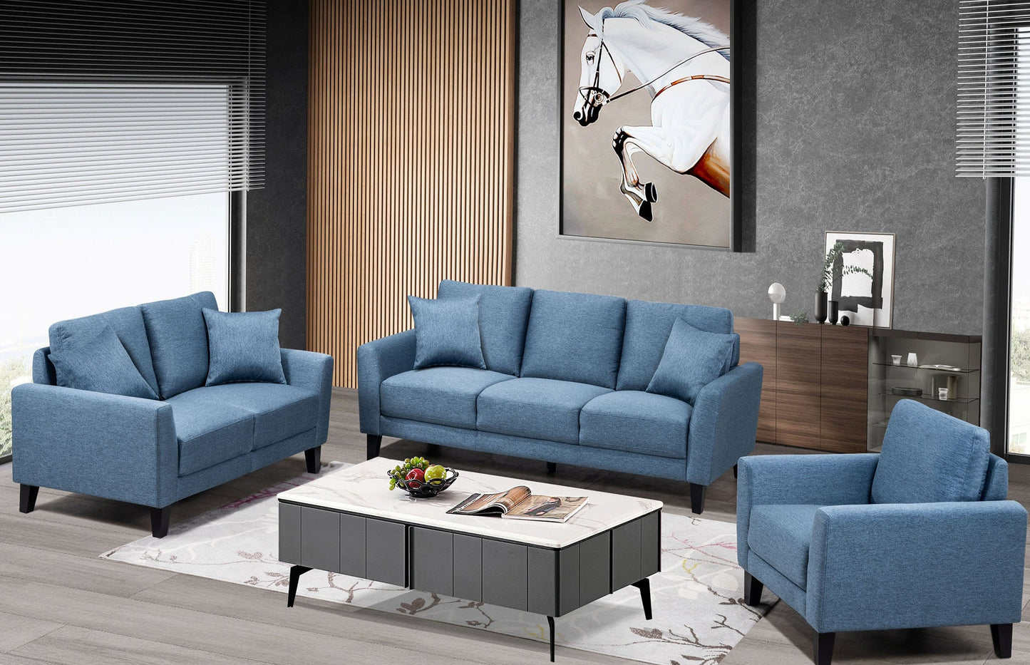 Fabric Sofa set deal FSMZ36599010BLU