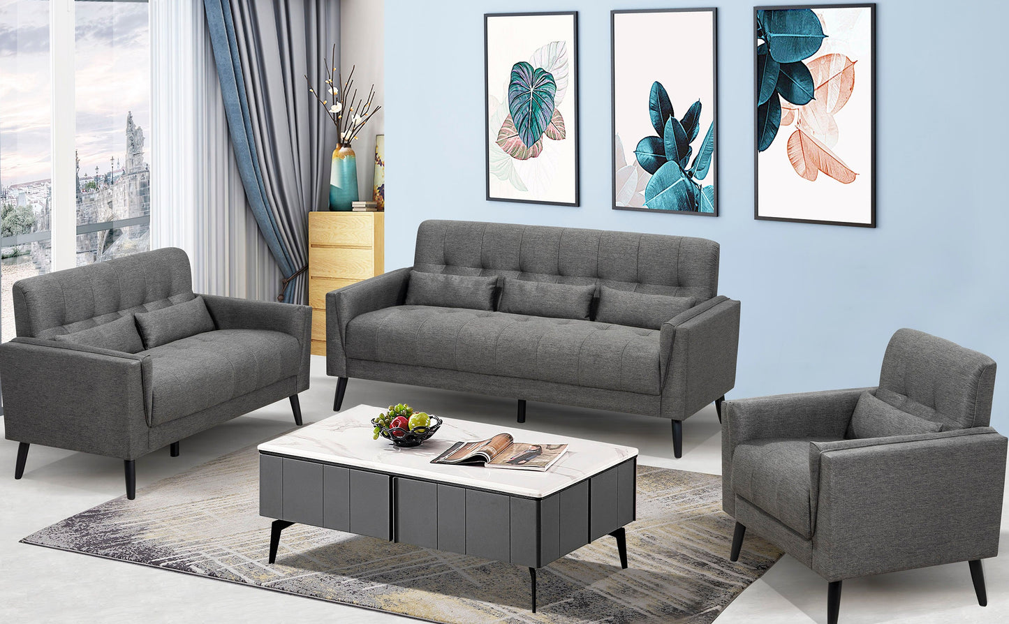 Fabric Sofa set deal FSMZ36599914GRY