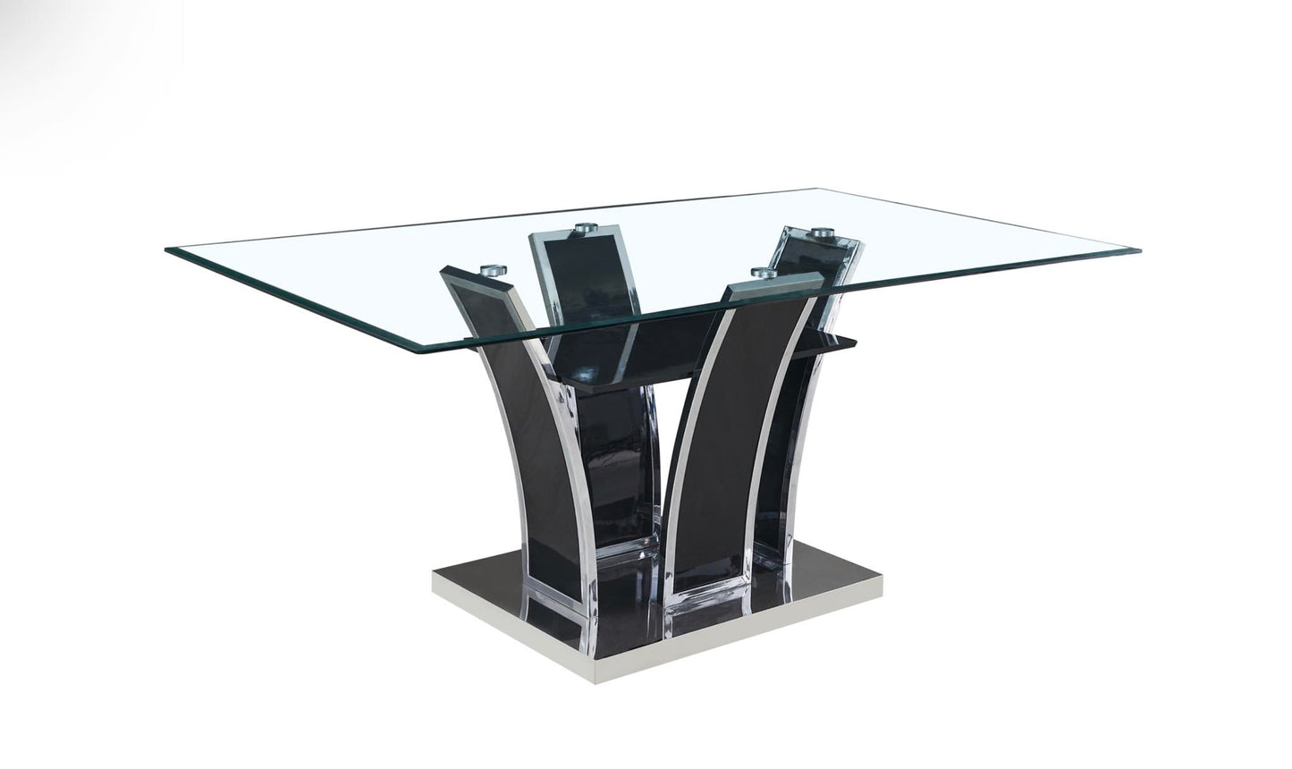 Glass top dining Set deal GTDMZ3655577N/5178GYS