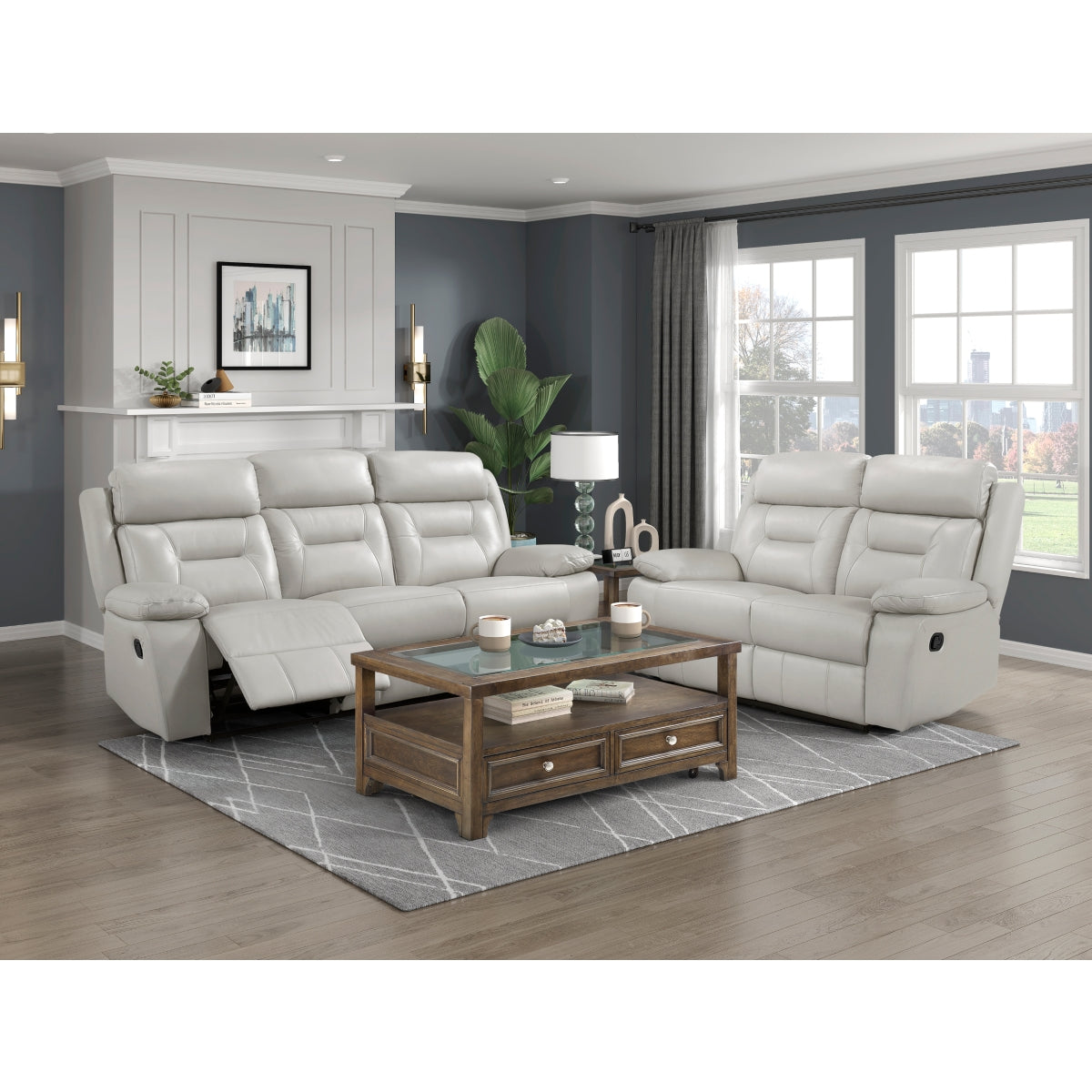 Electric power recliner sofa set