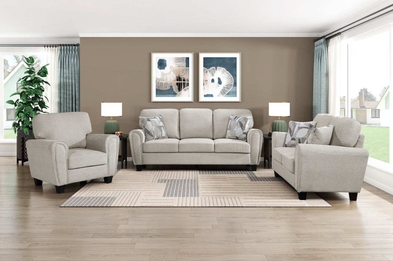 DNS 9214NPG Fabric Sectional Sofa