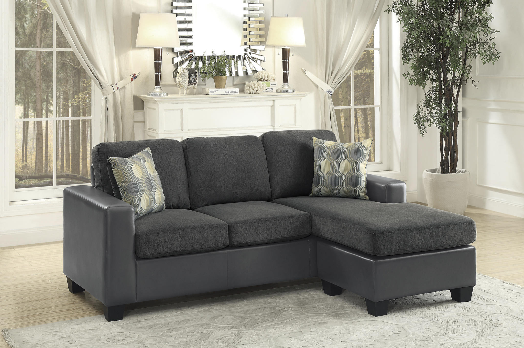 Sectional Fabric sofa set deal SFSMZ4658401GY-3SC