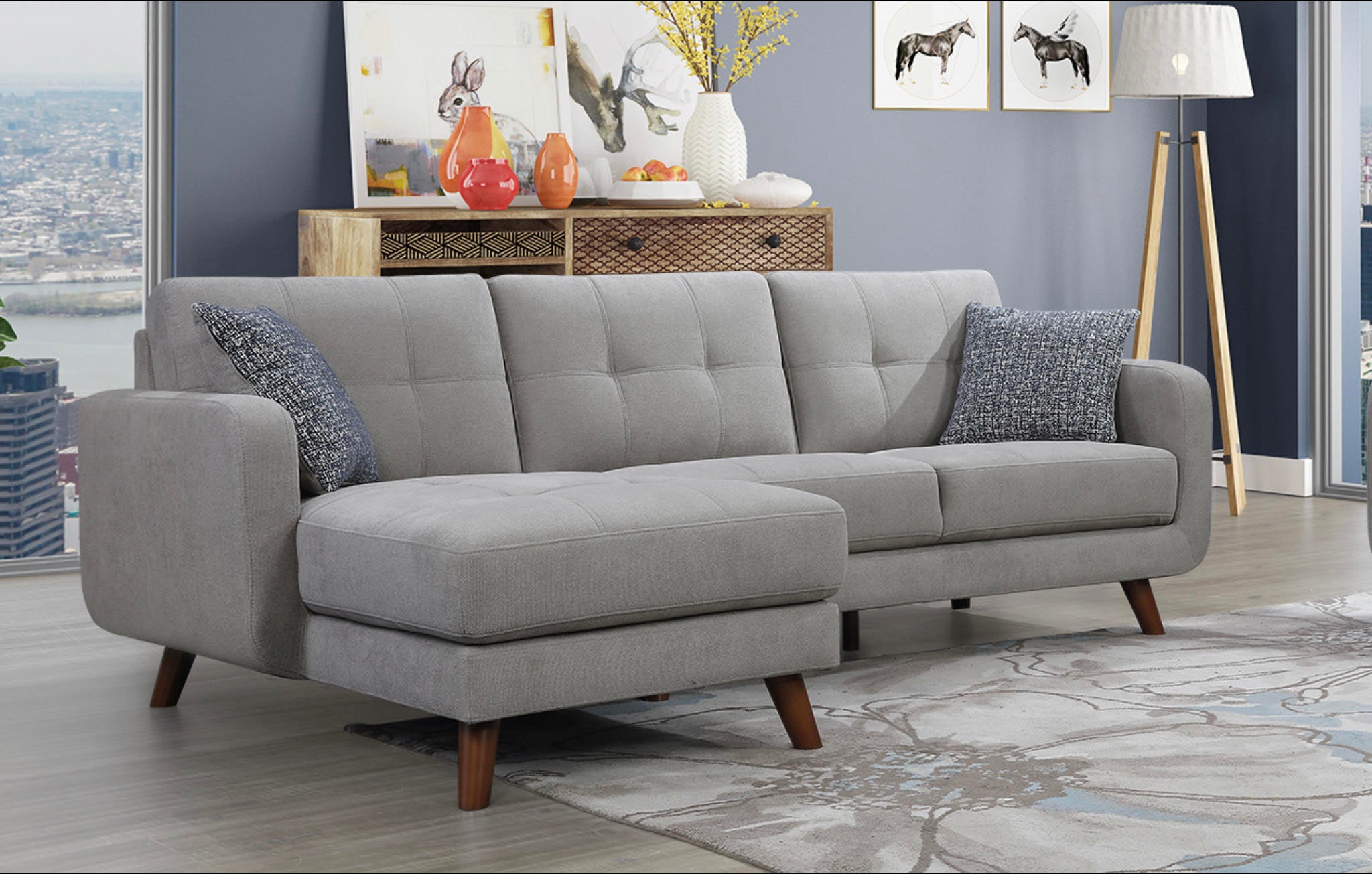 Sectional Fabric sofa set deal SFSMZ4659591GYSS