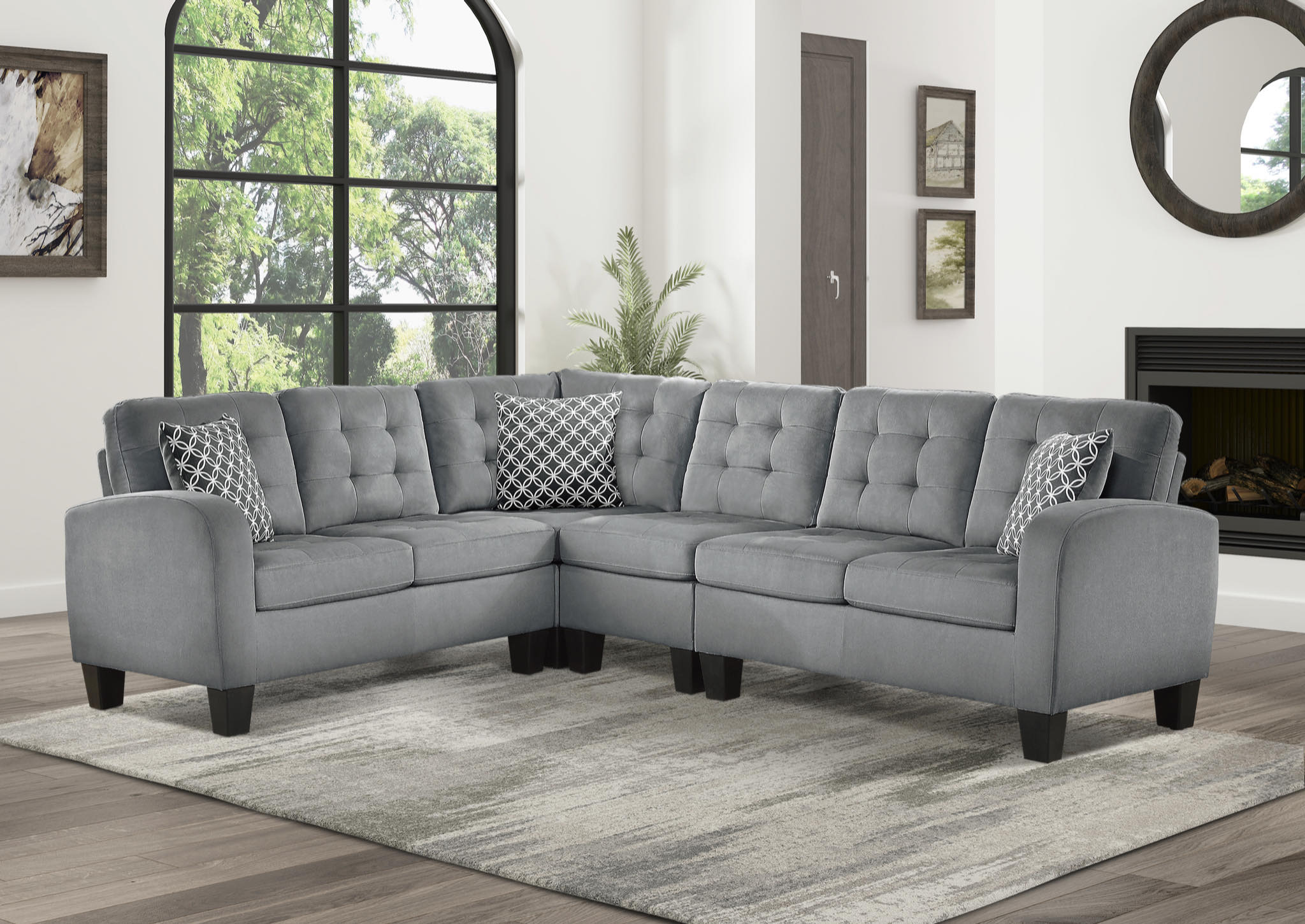 Sectional Fabric sofa set deal SFSMZ4658202GRYSS