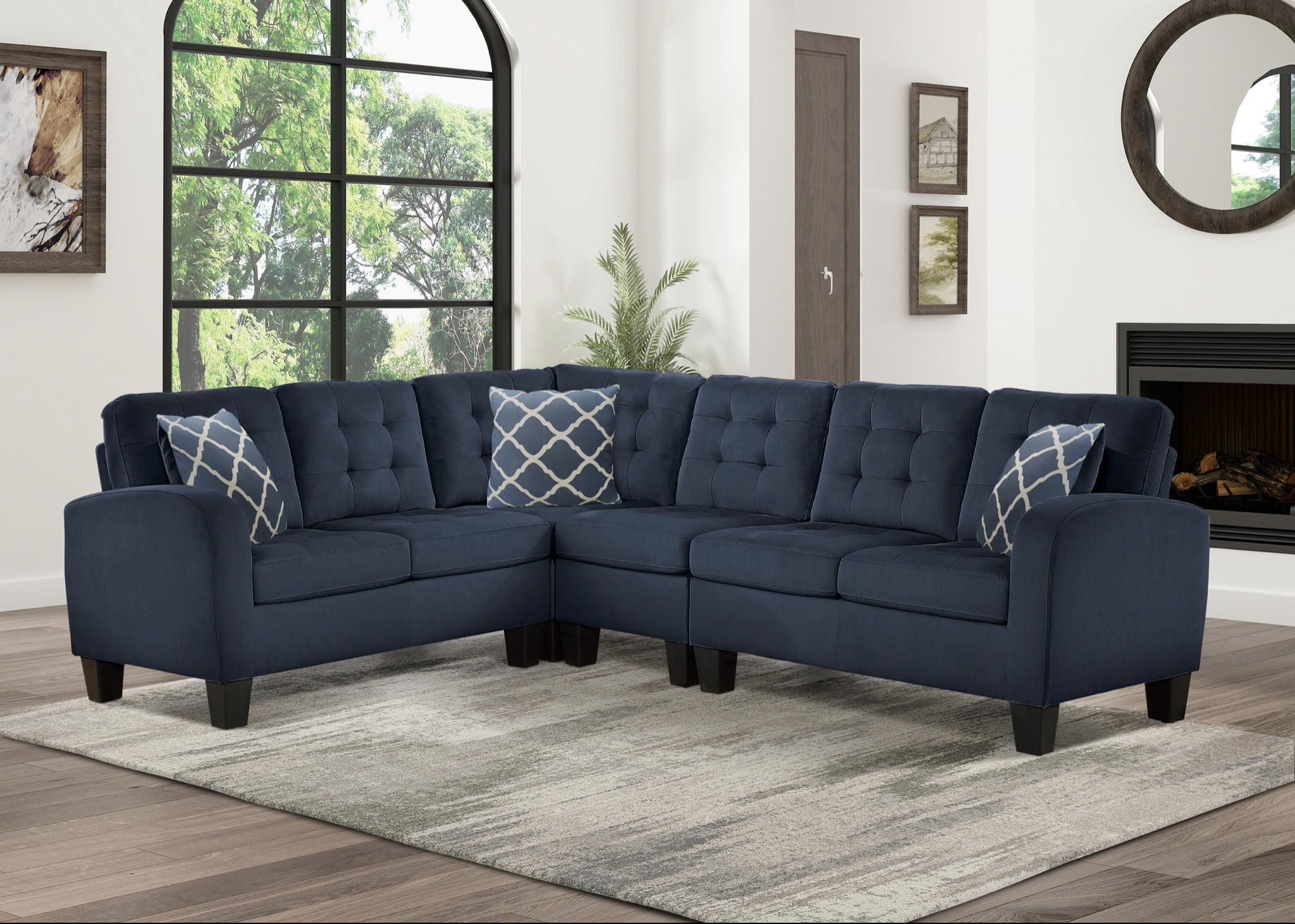 Sectional Fabric sofa set deal SFSMZ4658202NVSS