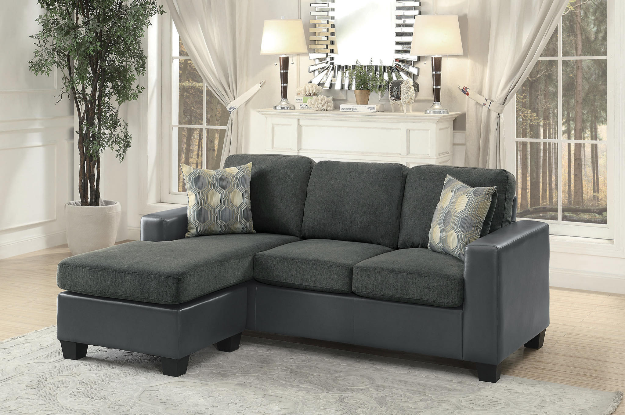 Sectional Fabric sofa set deal SFSMZ4658401GY-3SC