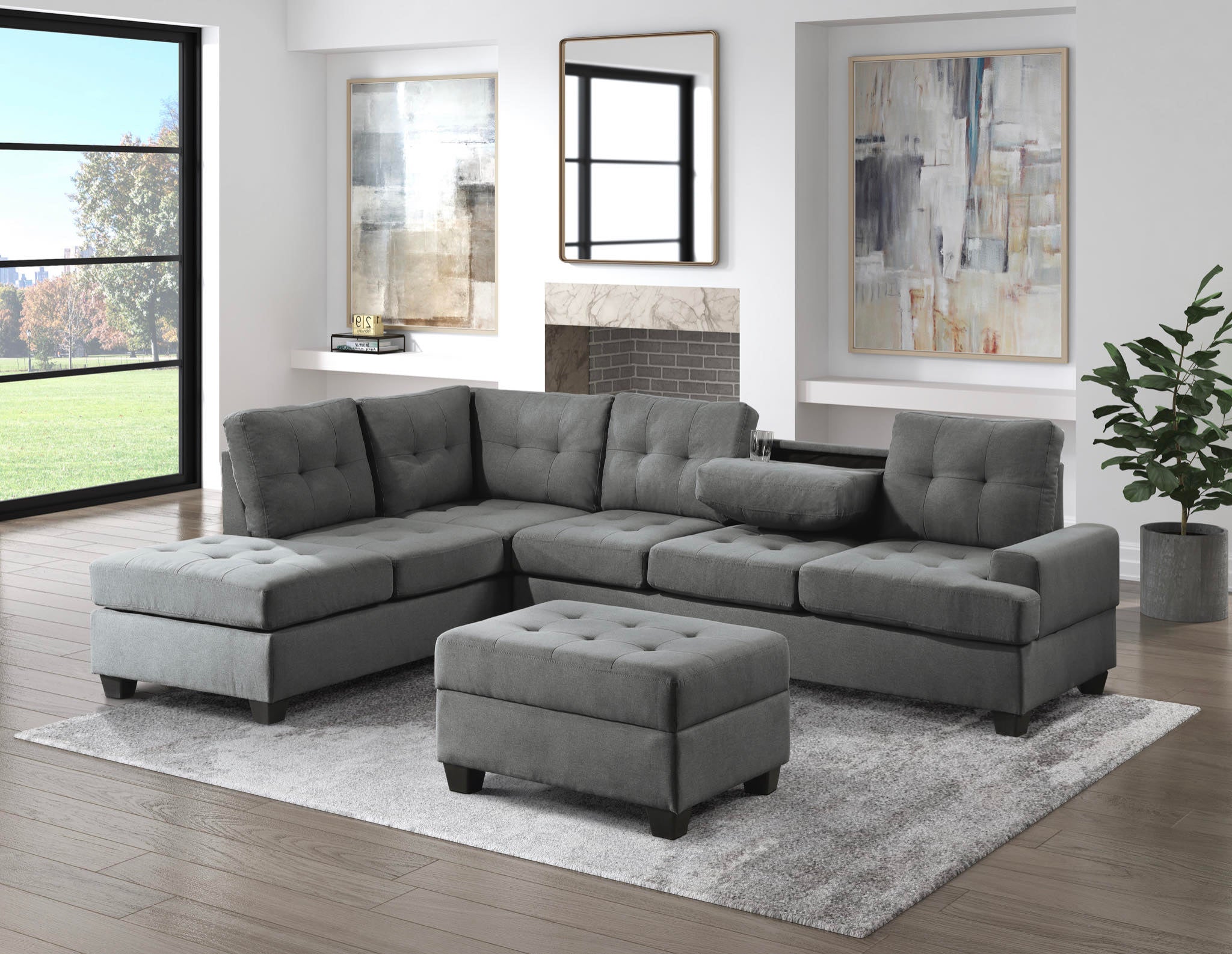 Sectional Fabric sofa set deal SFSMZ4659367DGSS