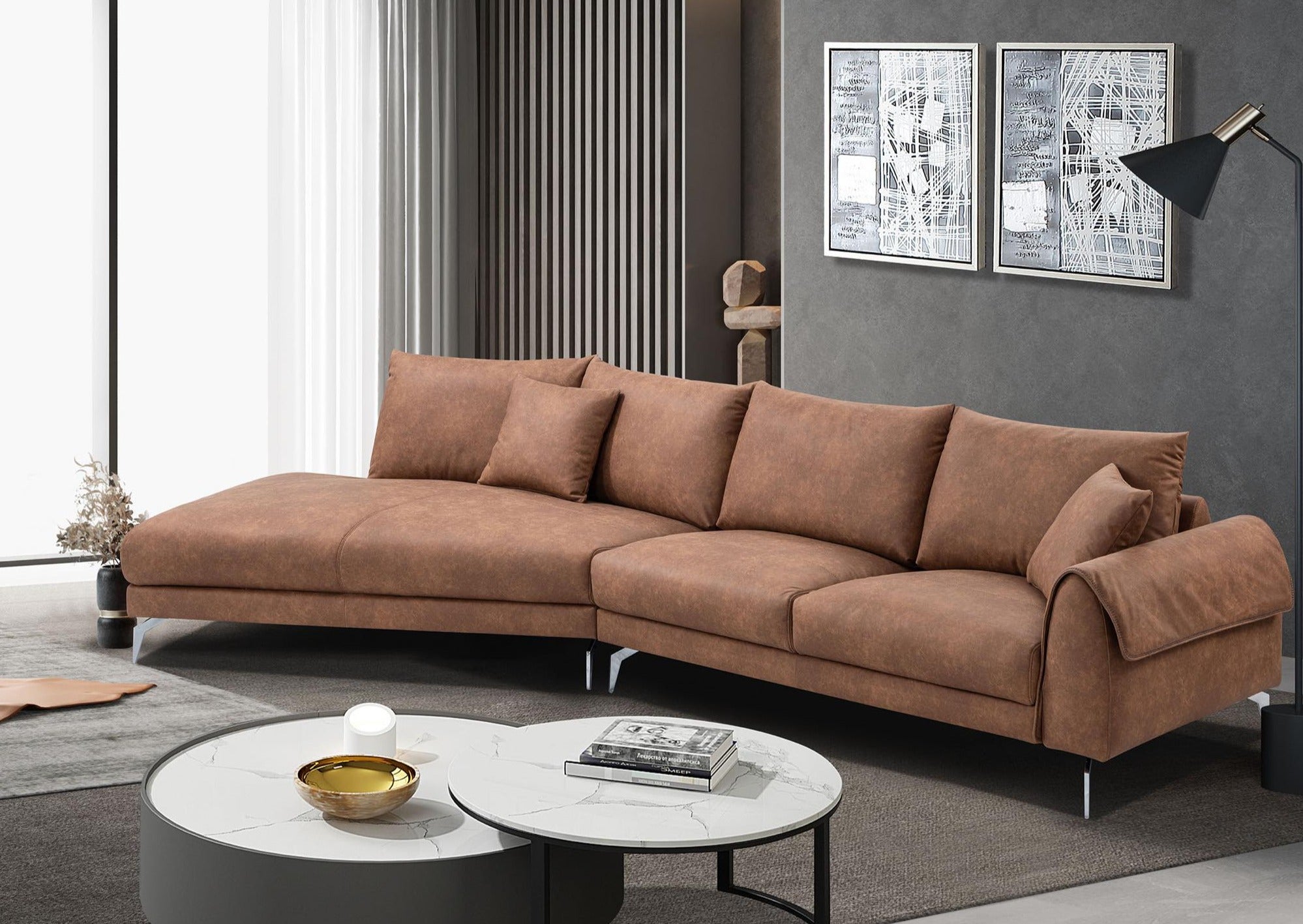 Sectional Fabric sofa set deal SFSMZ46599938BRWSSL