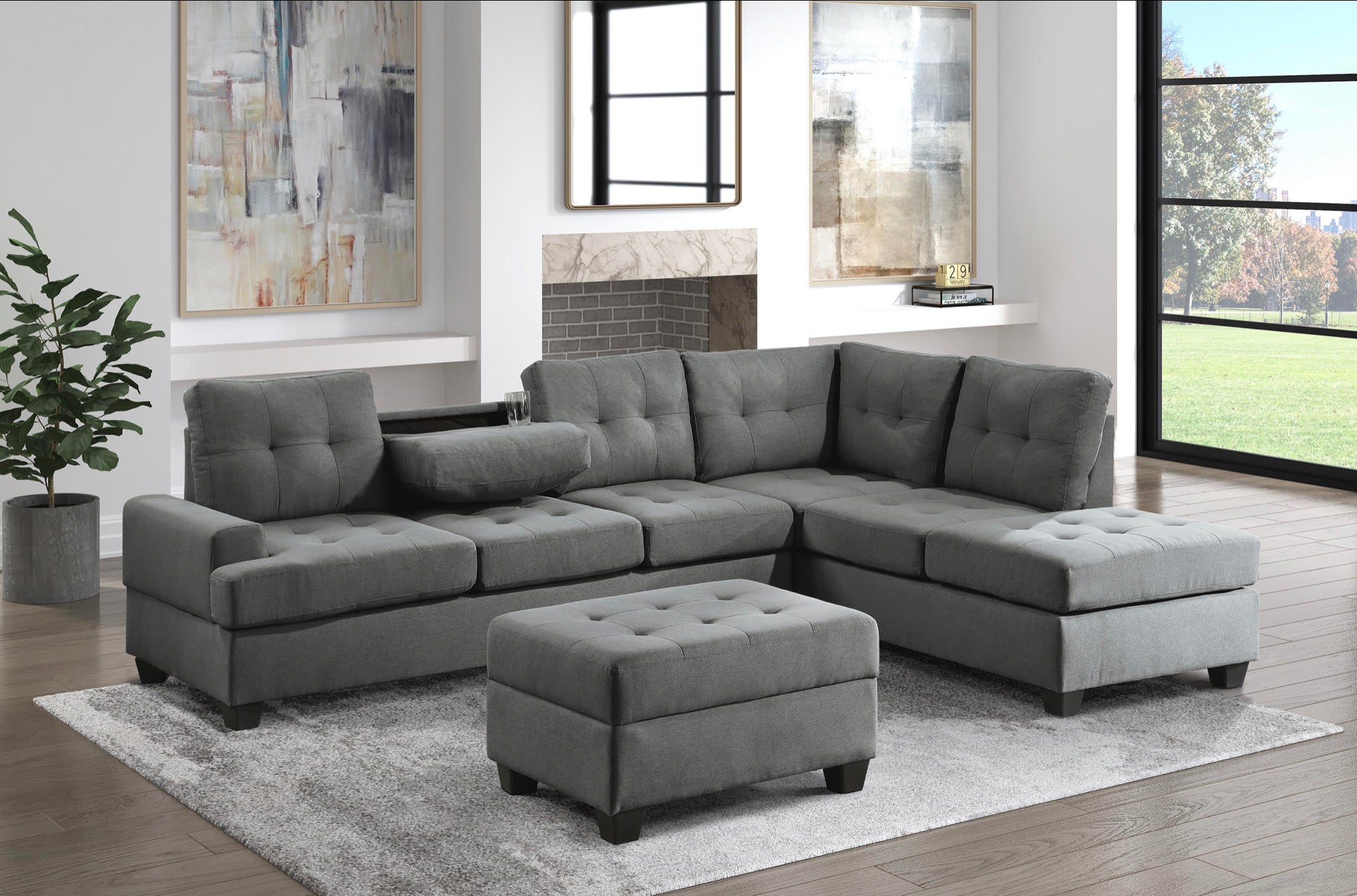 Sectional Fabric sofa set deal SFSMZ4659367DGSS