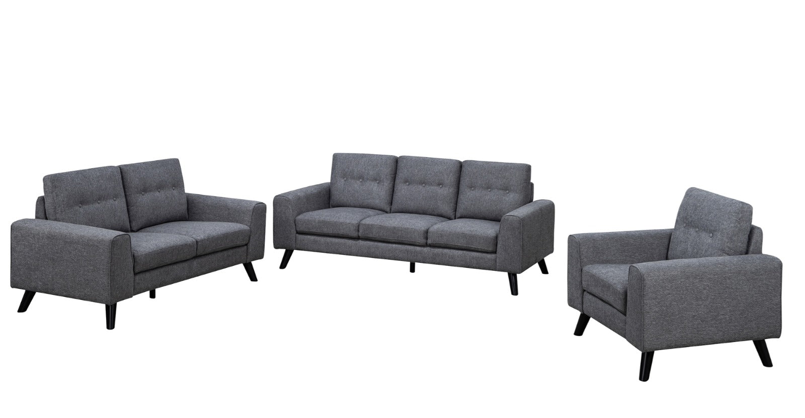 DNS 99947GRY Fabric Sectional Sofa