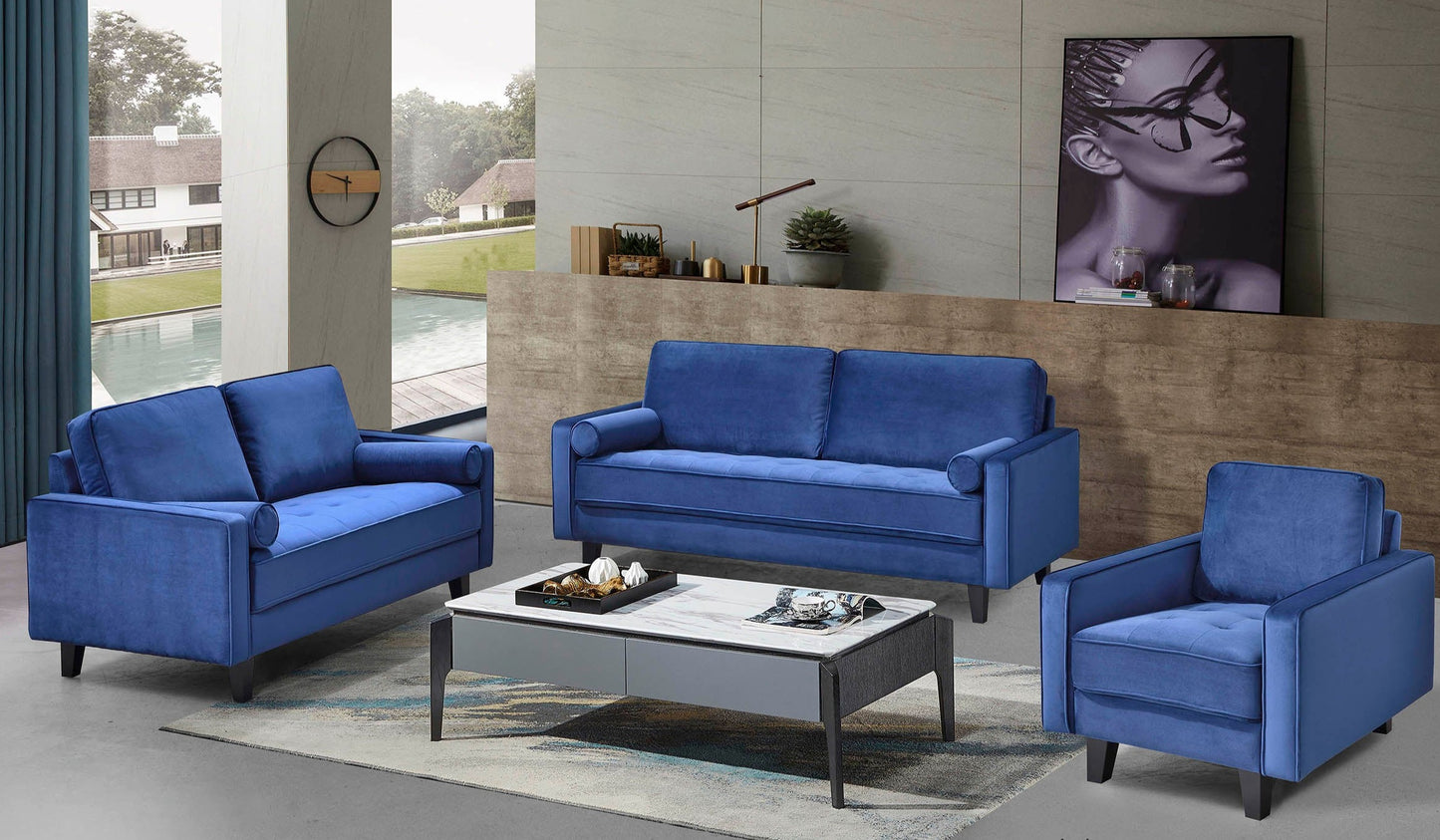 Fabric Sofa set deal FSMZ36599003BLU