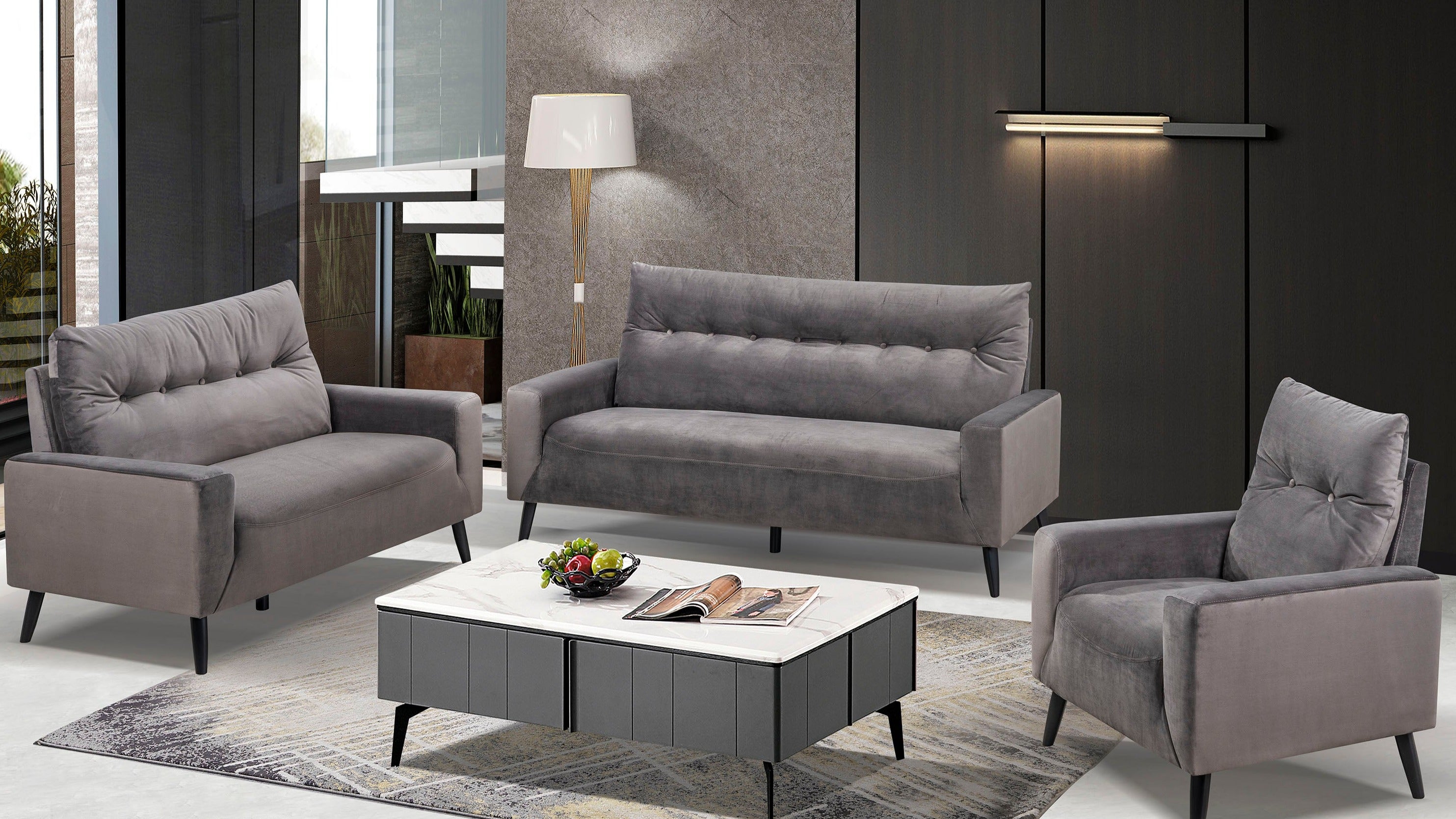 Fabric Sofa set deal FSMZ36599913CHR