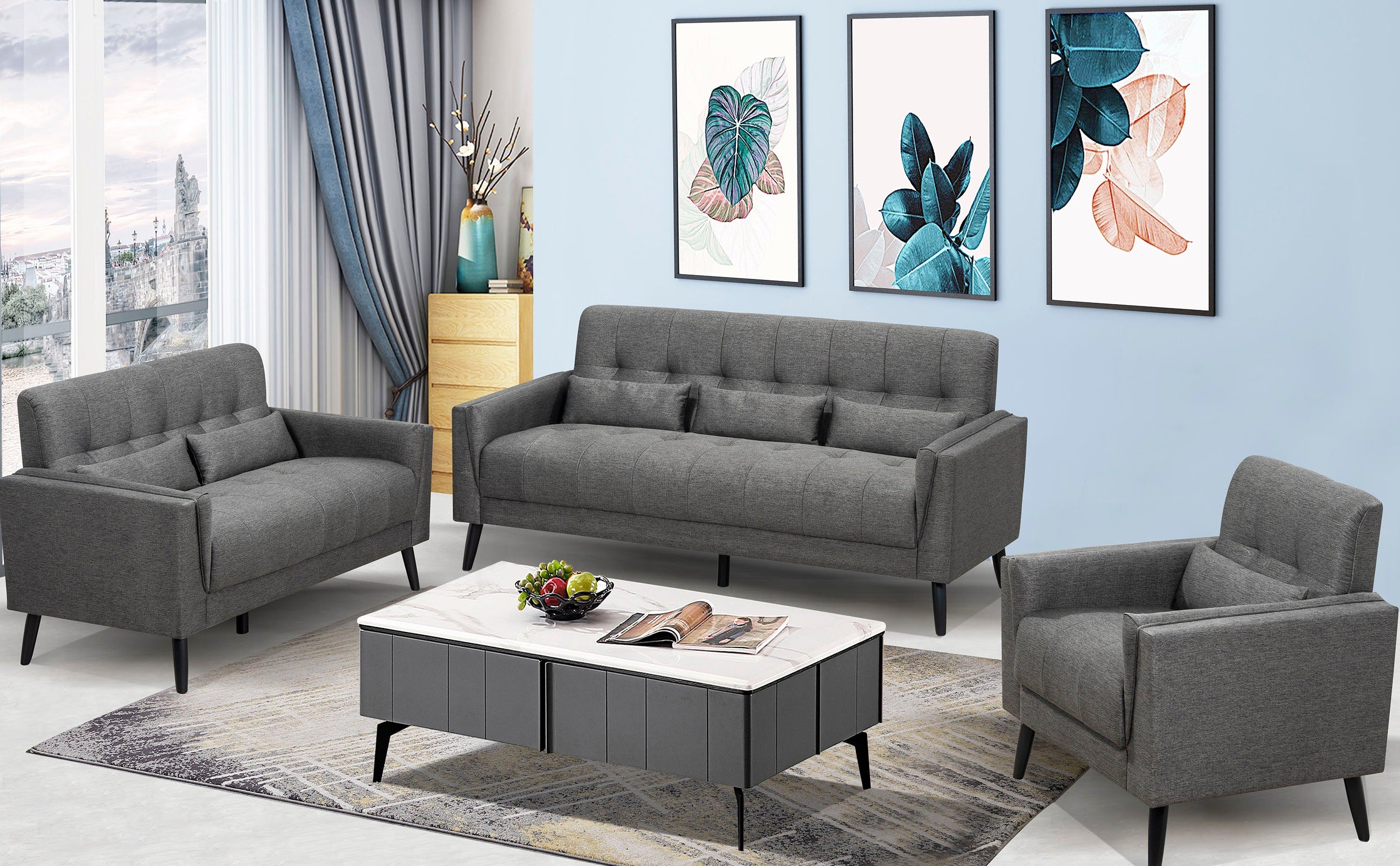 Fabric Sofa set deal FSMZ36599914GRY