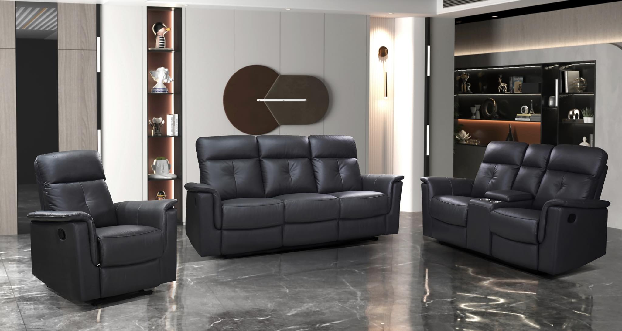 Recliner sofa set deal RSMZ46599944DGY