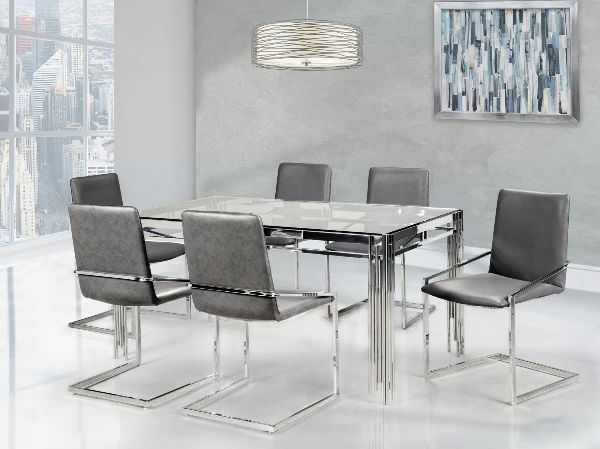 Glass top dining Set deal GTDMZ3653645/3656SGY