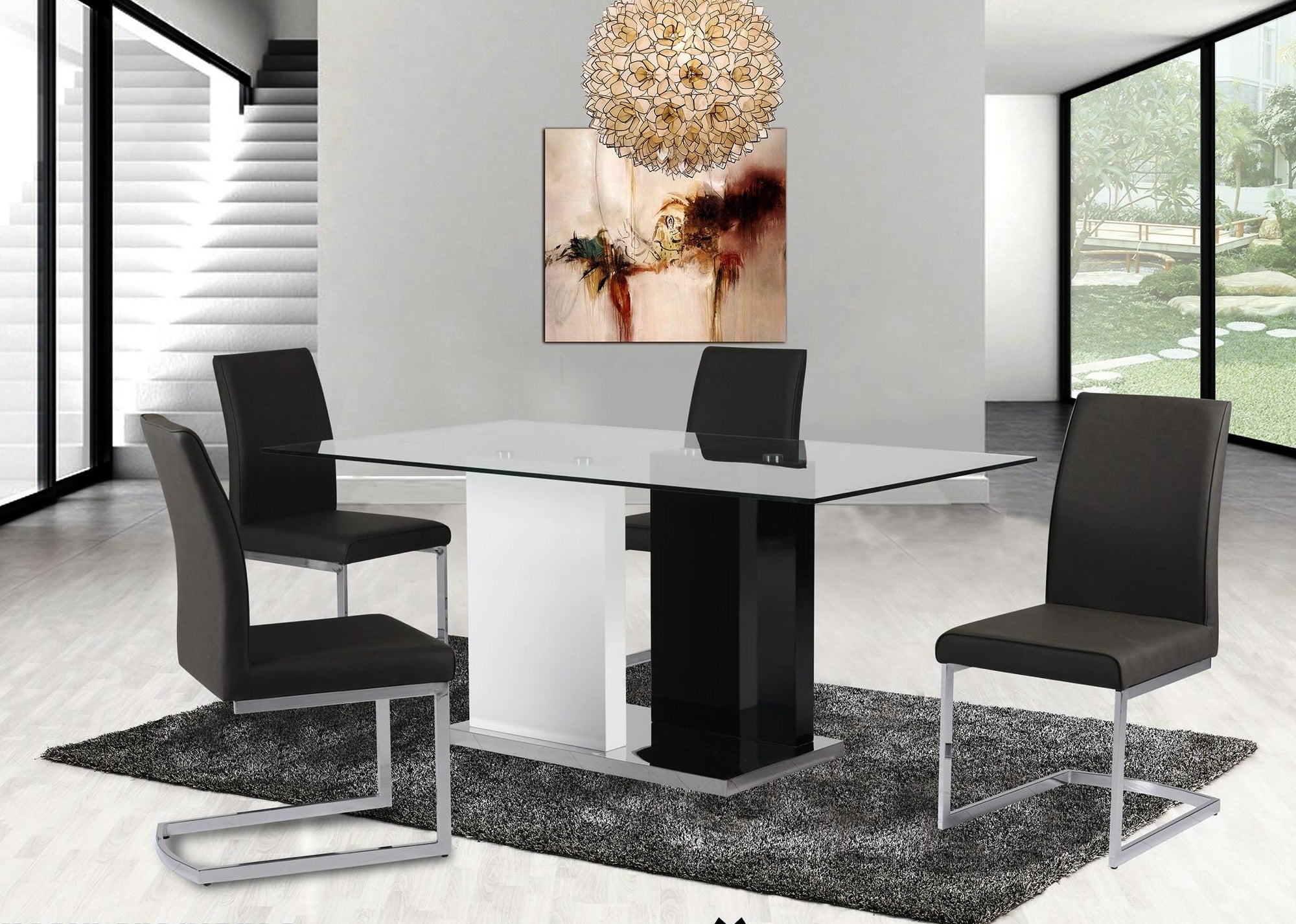 Glass top dining Set deal GTDMZ3656848/6826SBK