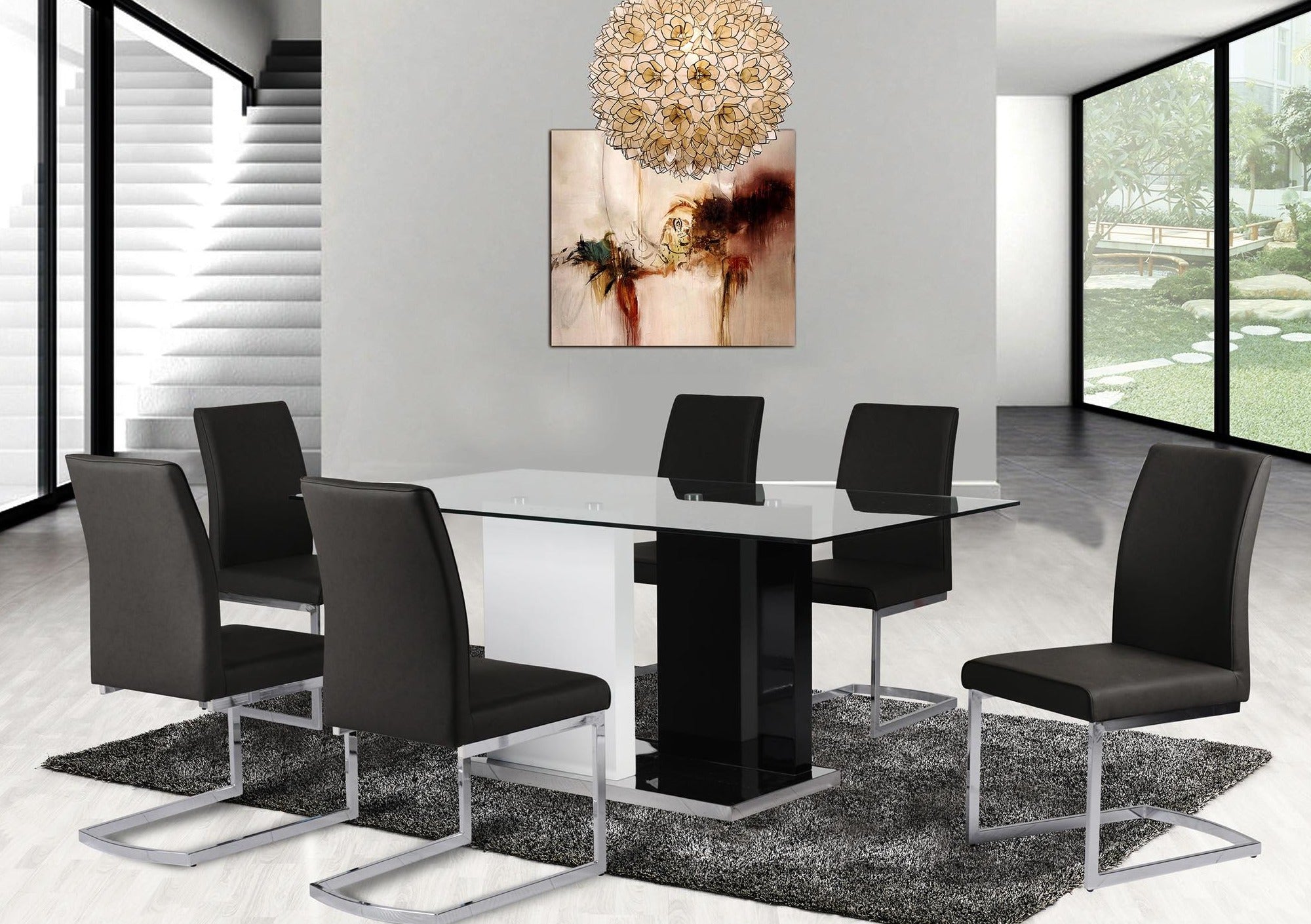 Glass top dining Set deal GTDMZ3656848/6826SBK