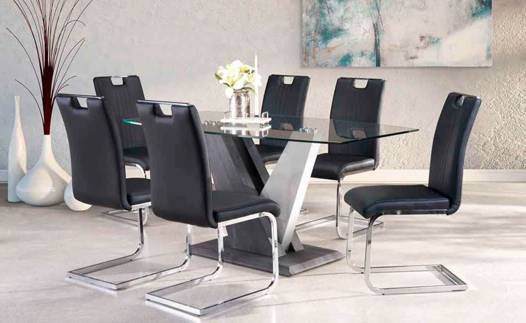 Glass top dining Set deal GTDMZ3657383/738S4BK