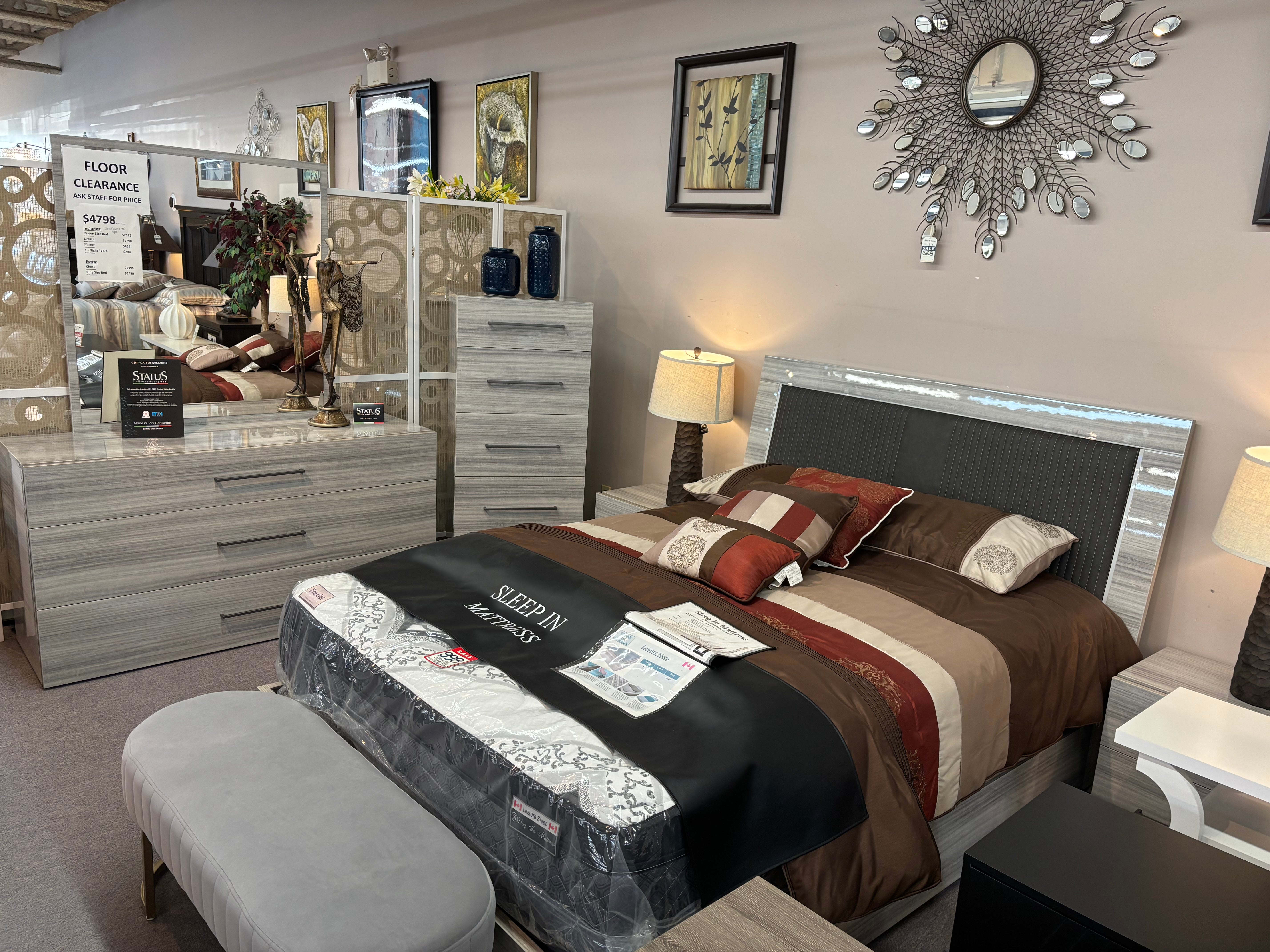 Model Mia Upholstered Made in Italy Bedroom Set