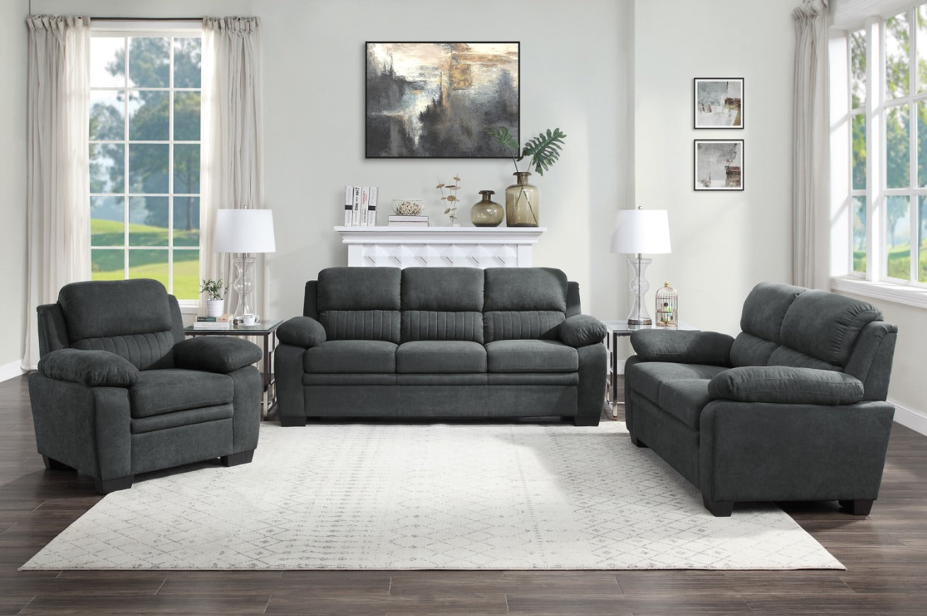 DNS 9333DG Fabric Sectional Sofa