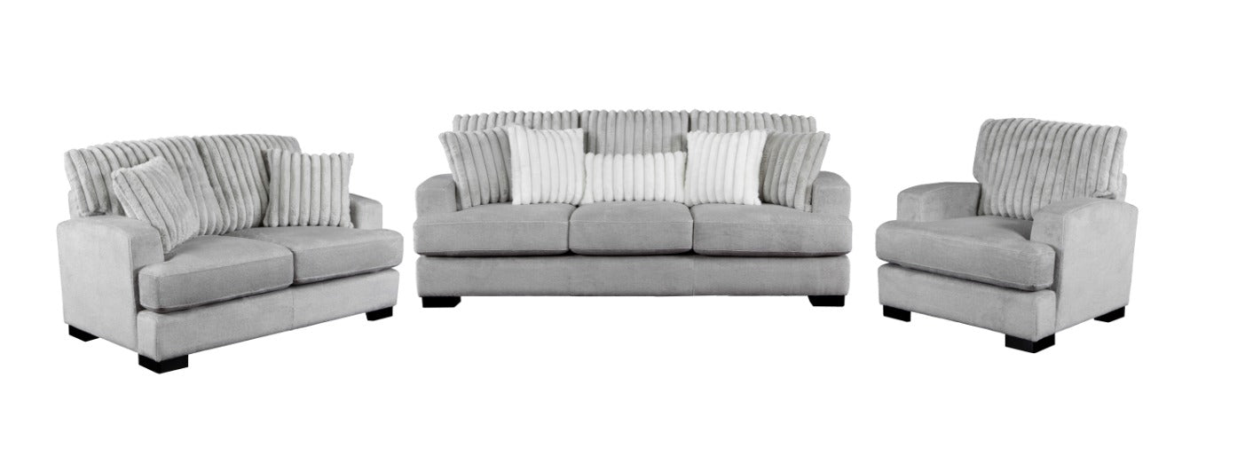 DNS 99083GY-3 Fabric Sectional Sofa