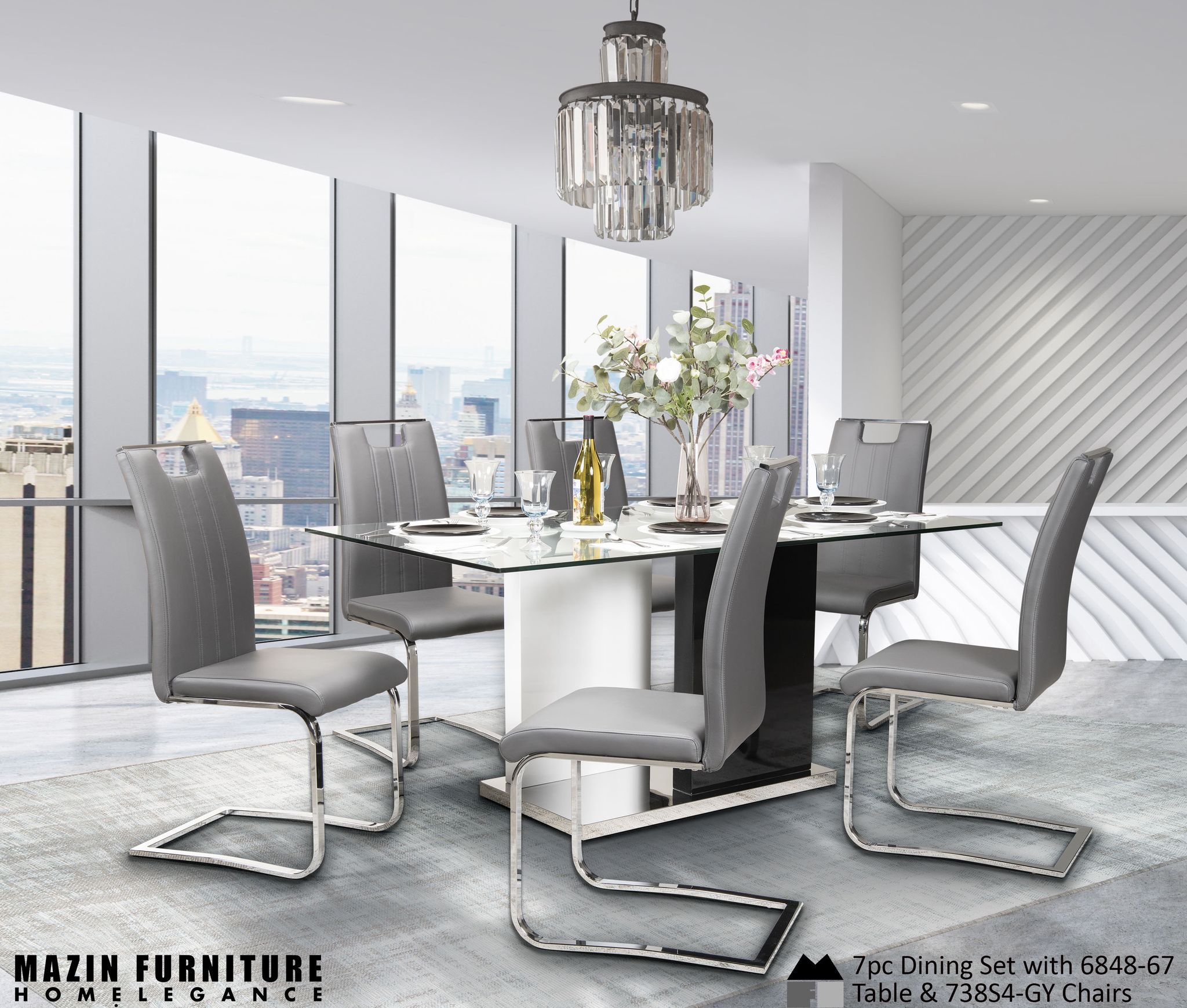DNS 738S4G Counter Height Dining Set