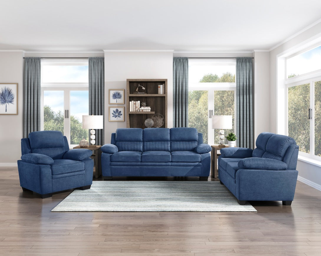 DNS 9333BU Fabric Sectional Sofa