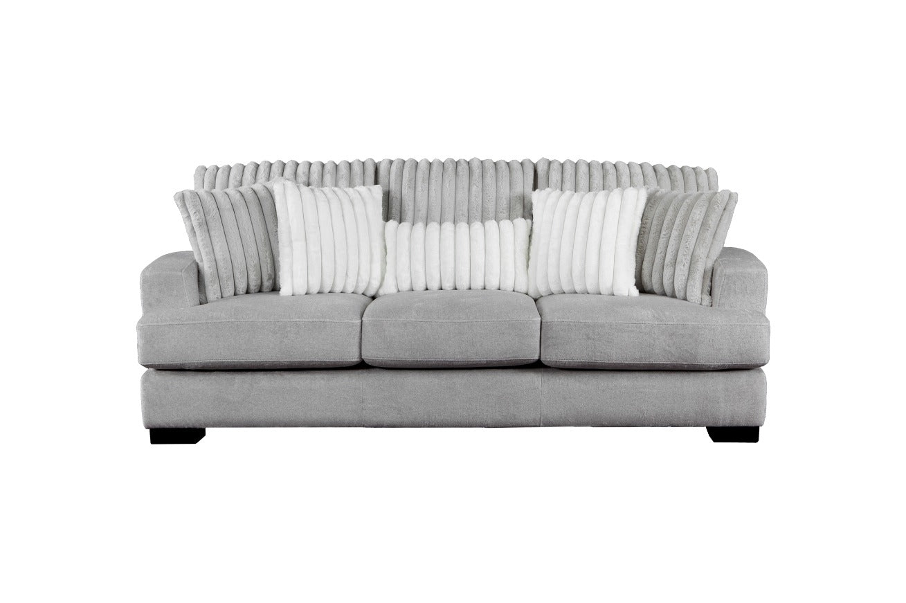 DNS 99083GY-3 Fabric Sectional Sofa