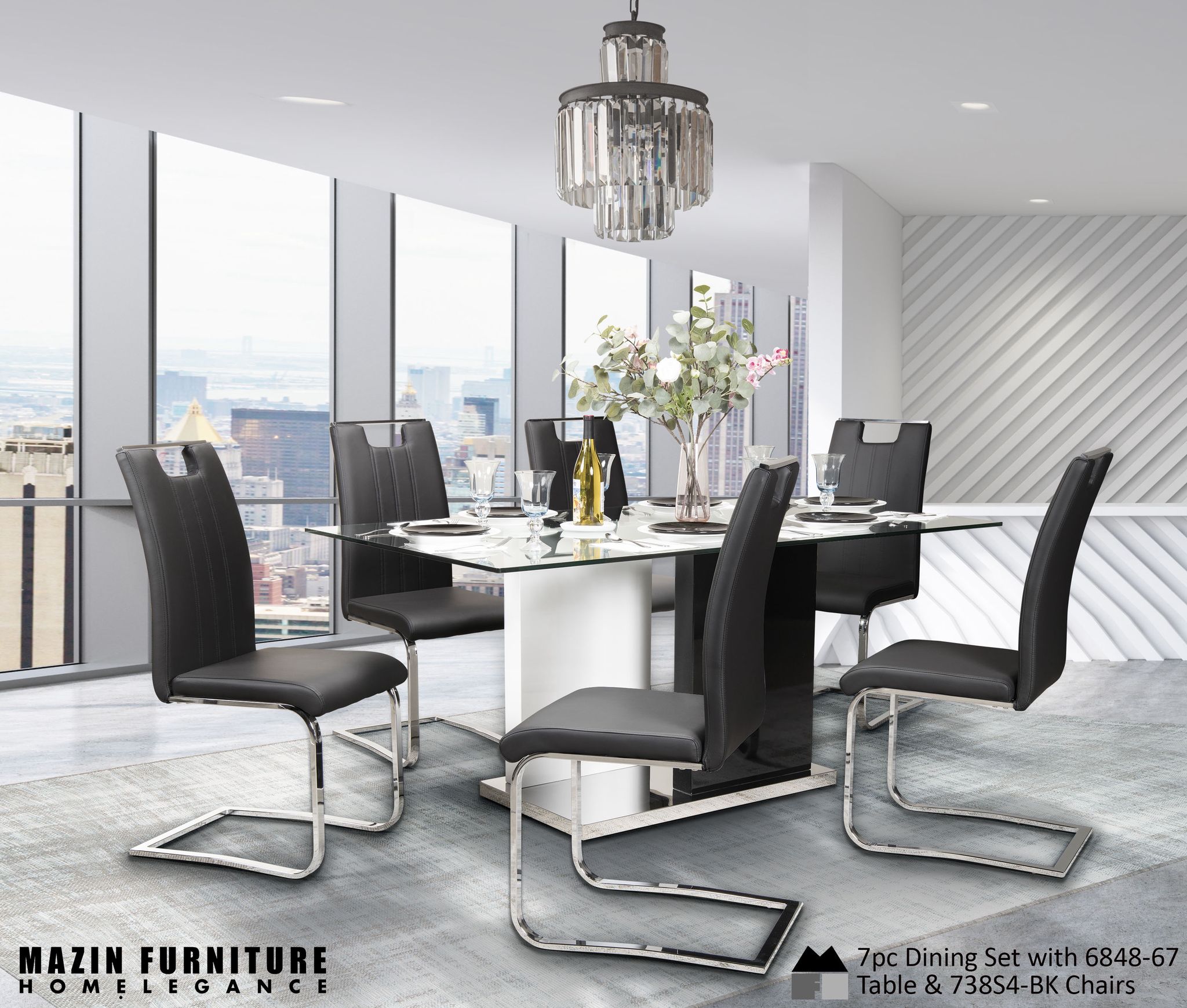 DNS 738S4B Counter Height Dining Set