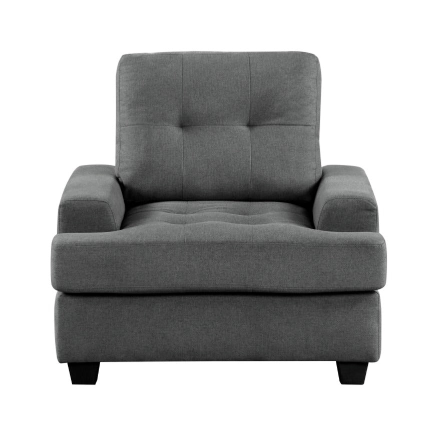 DNS 9367DGY Fabric Sectional Sofa
