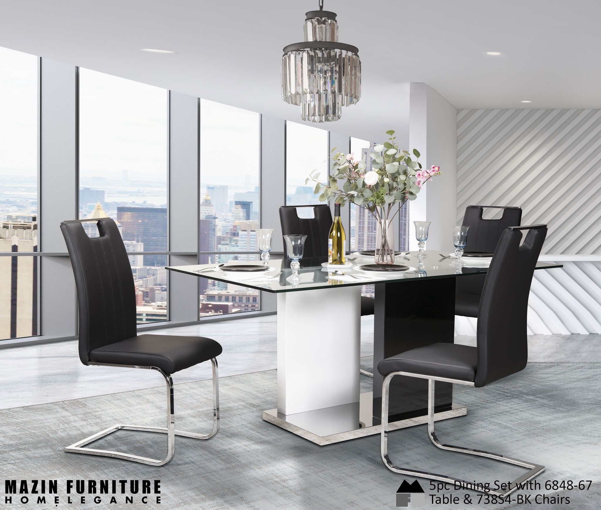DNS 738S4B Counter Height Dining Set