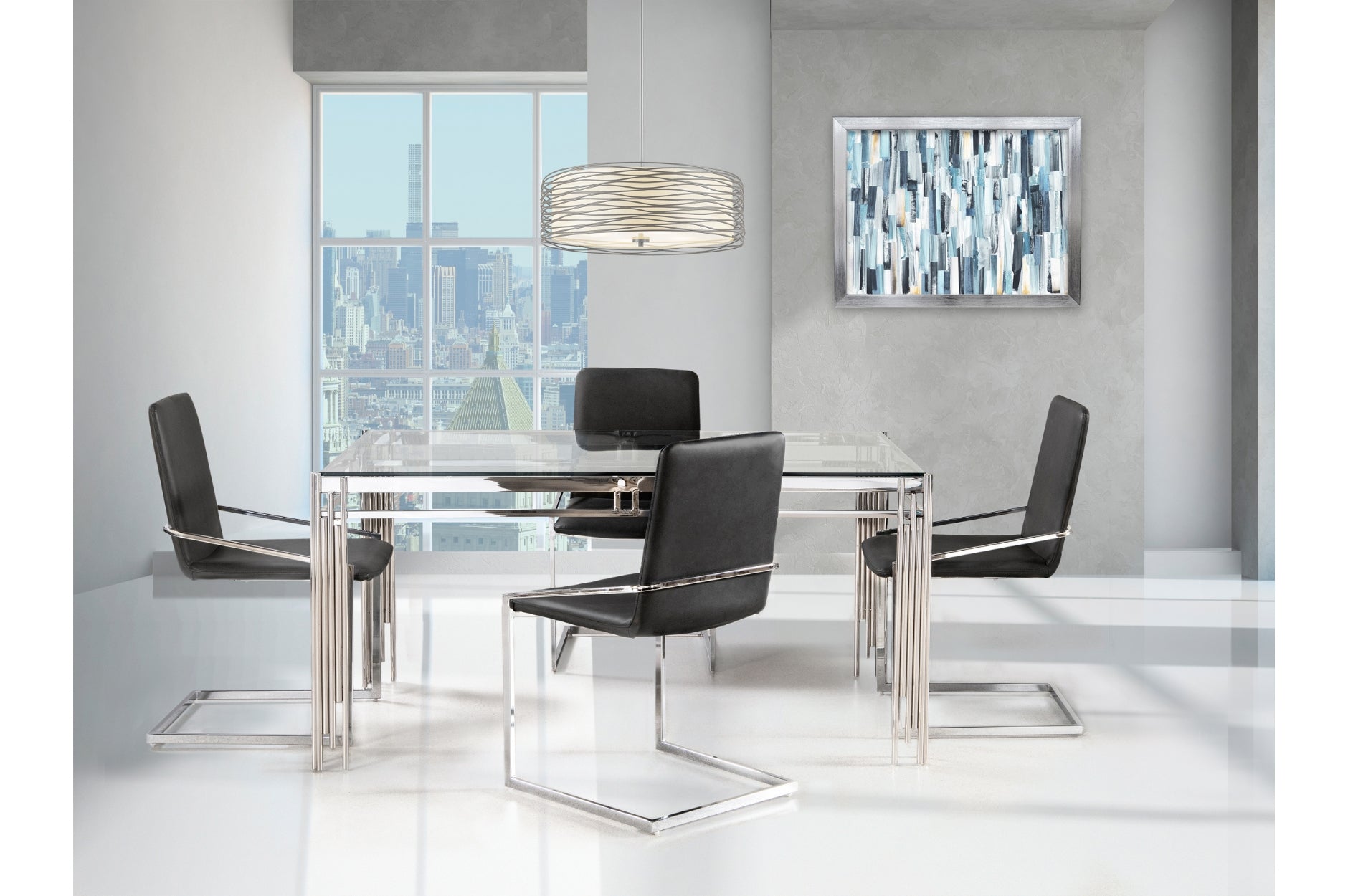 DNS-3645-B (Glass top dining set)