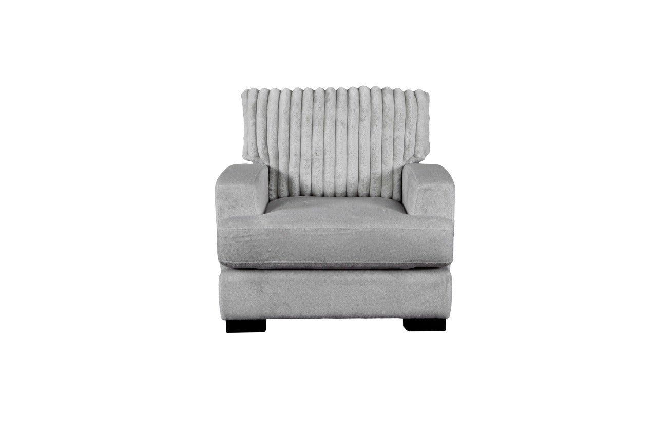 DNS 99083GY-3 Fabric Sectional Sofa