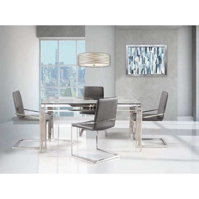DNS-3645-GRY  (Glass top dining set)