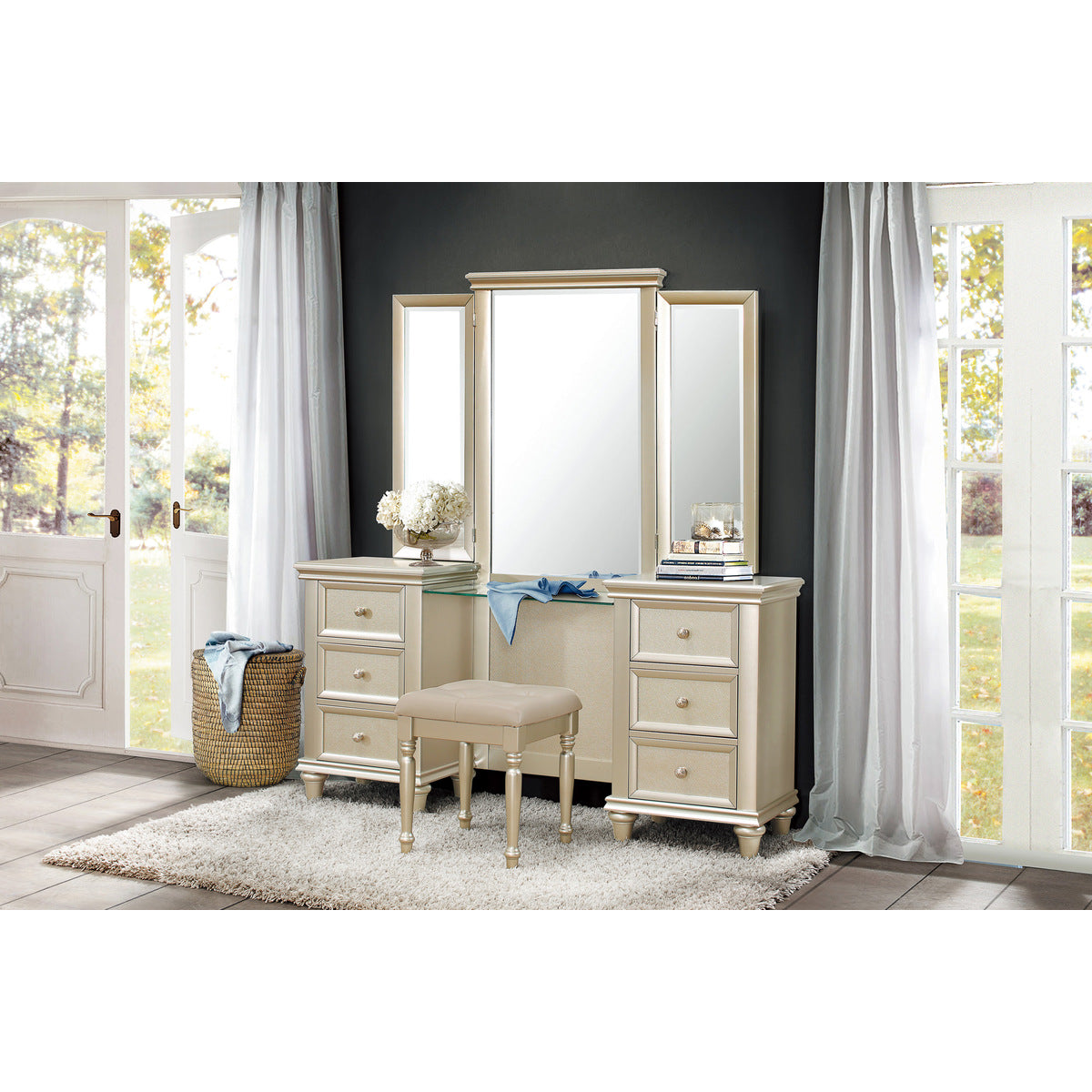 DNS-1928-15 (Vanity Dresser with Mirror)
