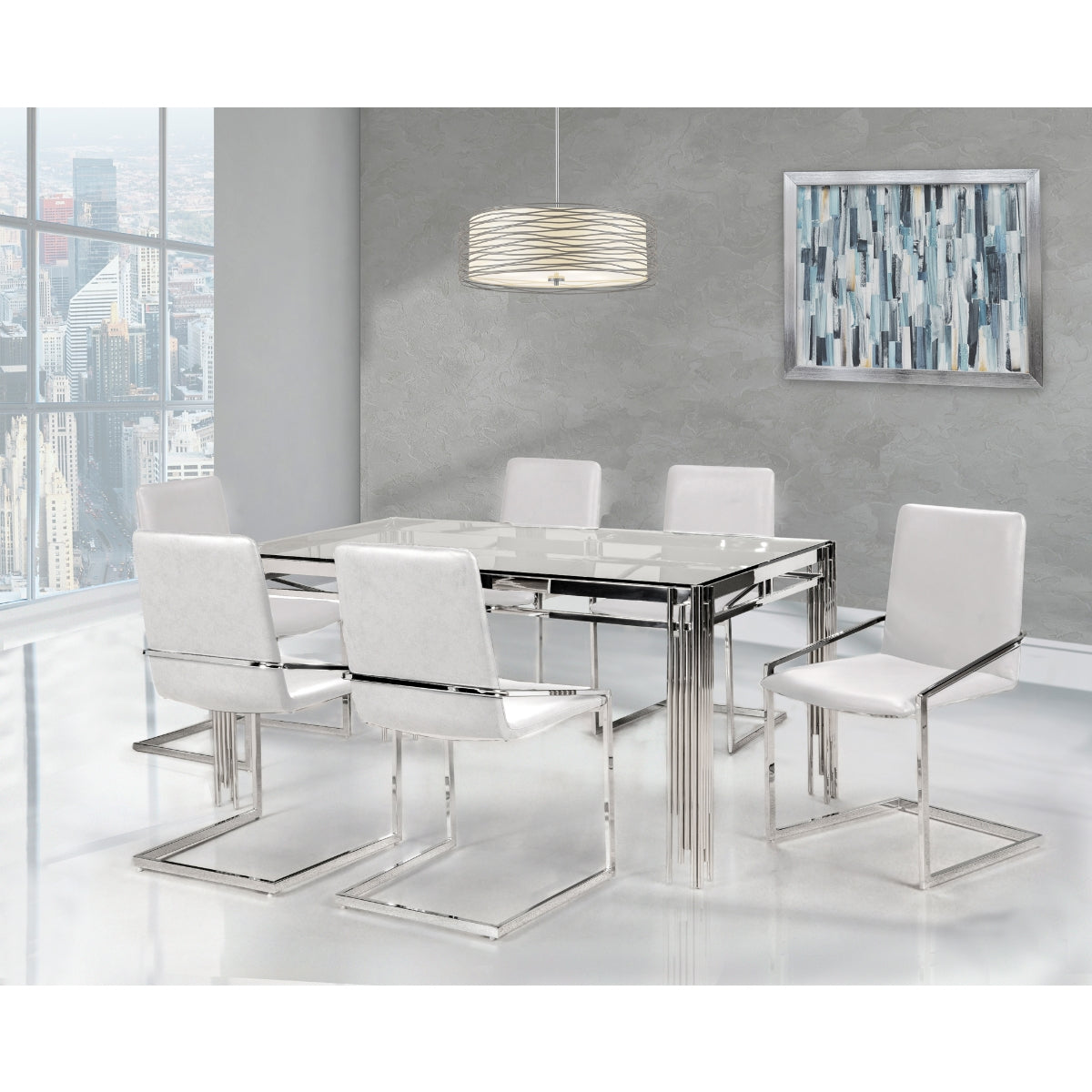 DNS-3645-W (Glass top dining set)