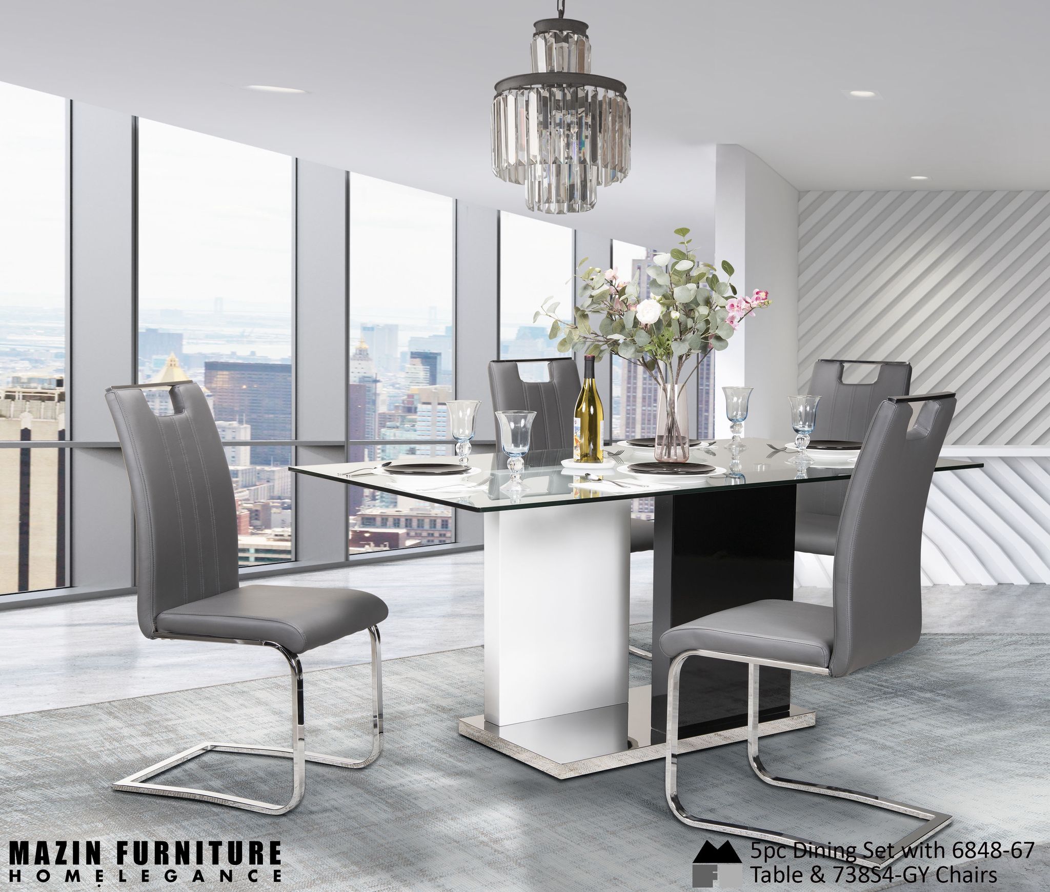DNS 738S4G Counter Height Dining Set