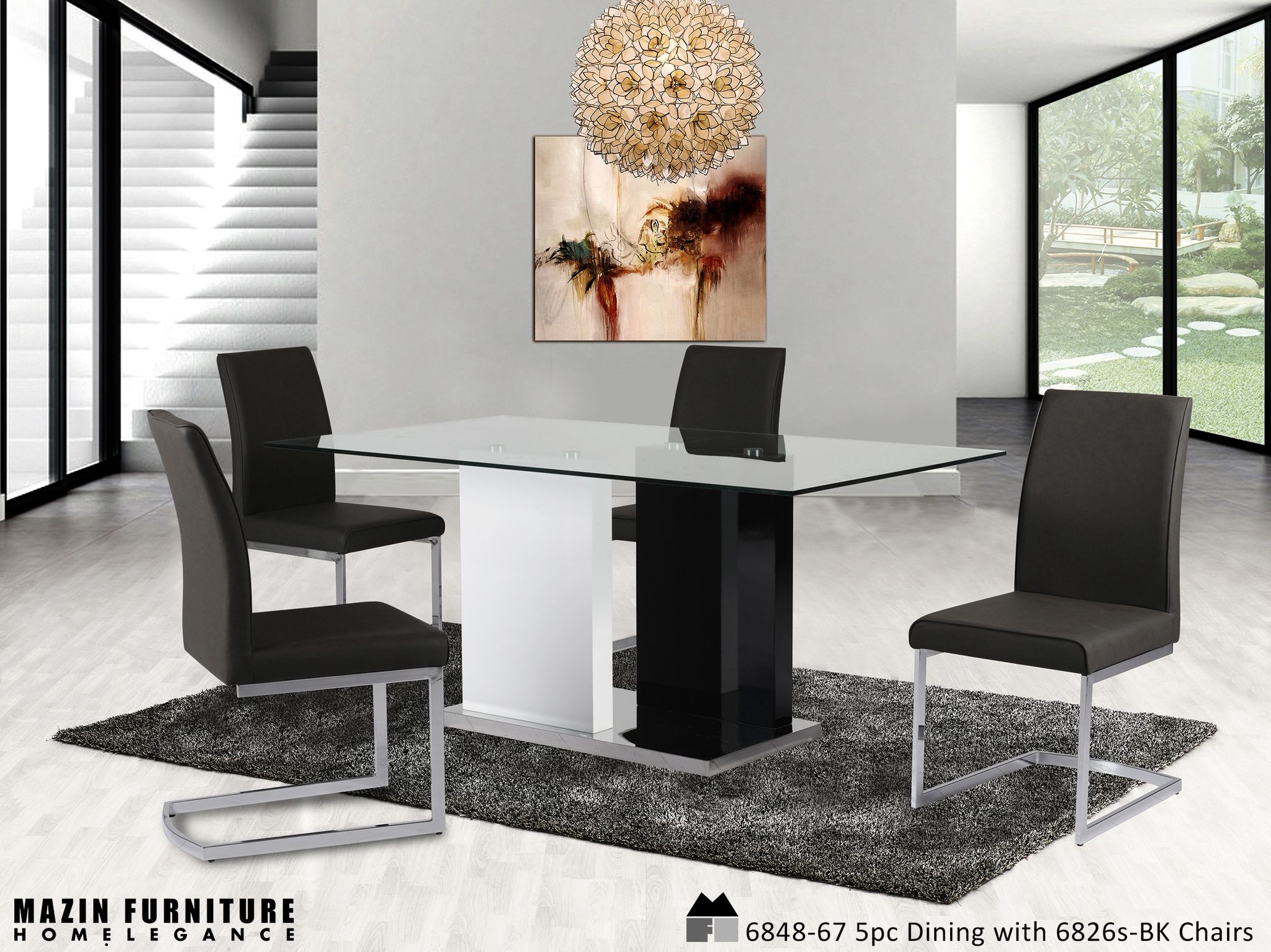 DNS 6826BLK Counter Height Dining Set