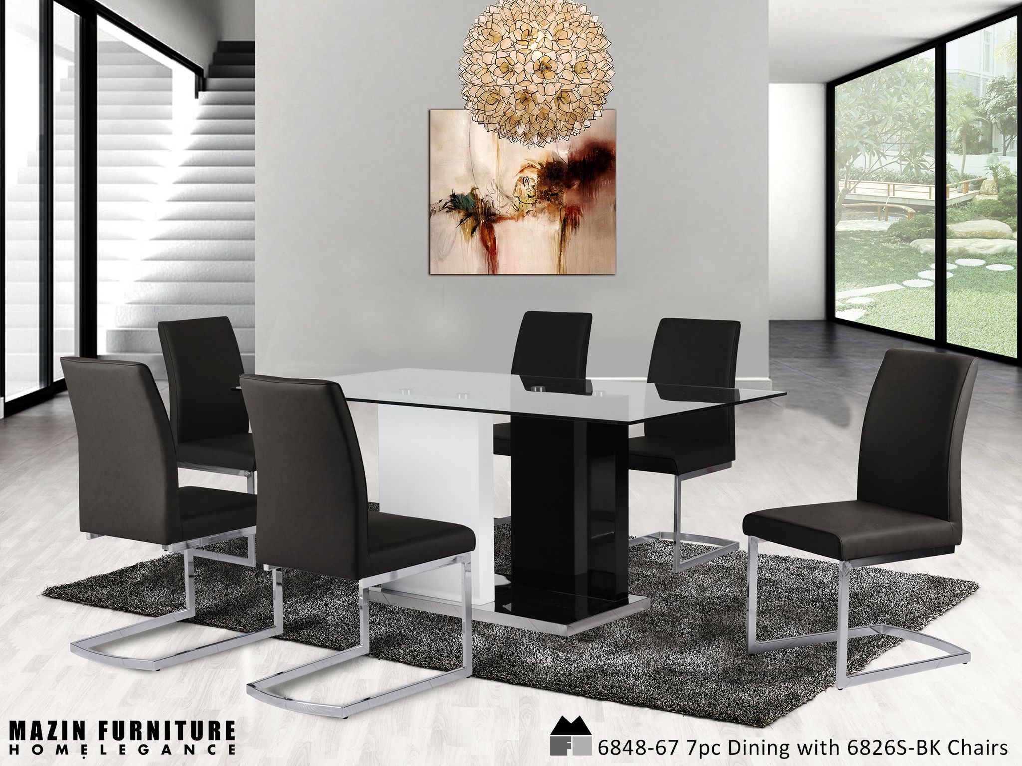 DNS 6826BLK Counter Height Dining Set